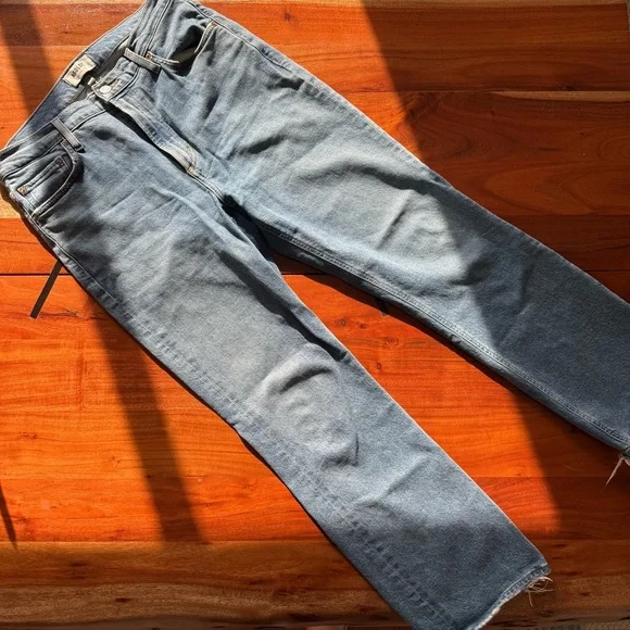 Agolde Women's Vintage high rise Straight Leg Blue Jeans - Picture 2 of 10